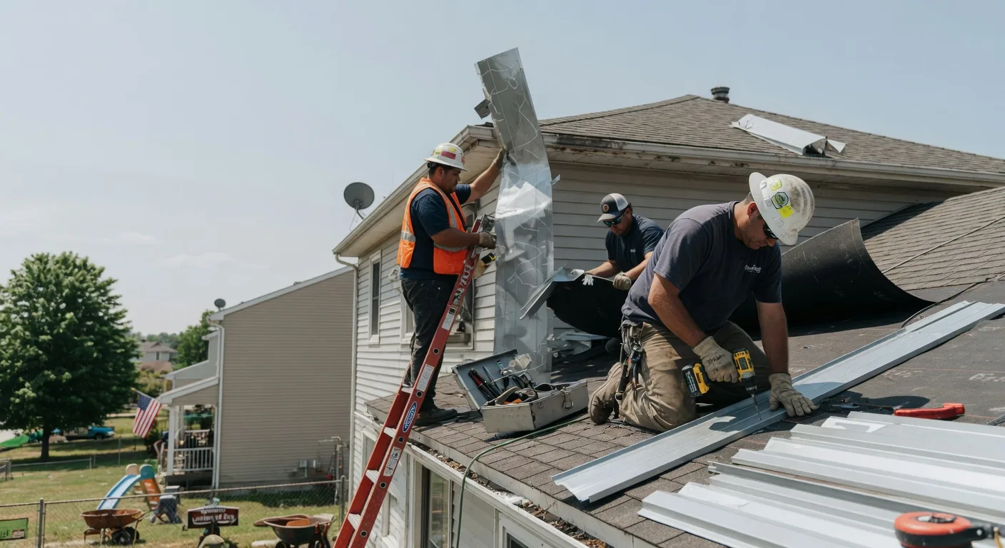 Storm Damage Metal Roof Repair in California, PA